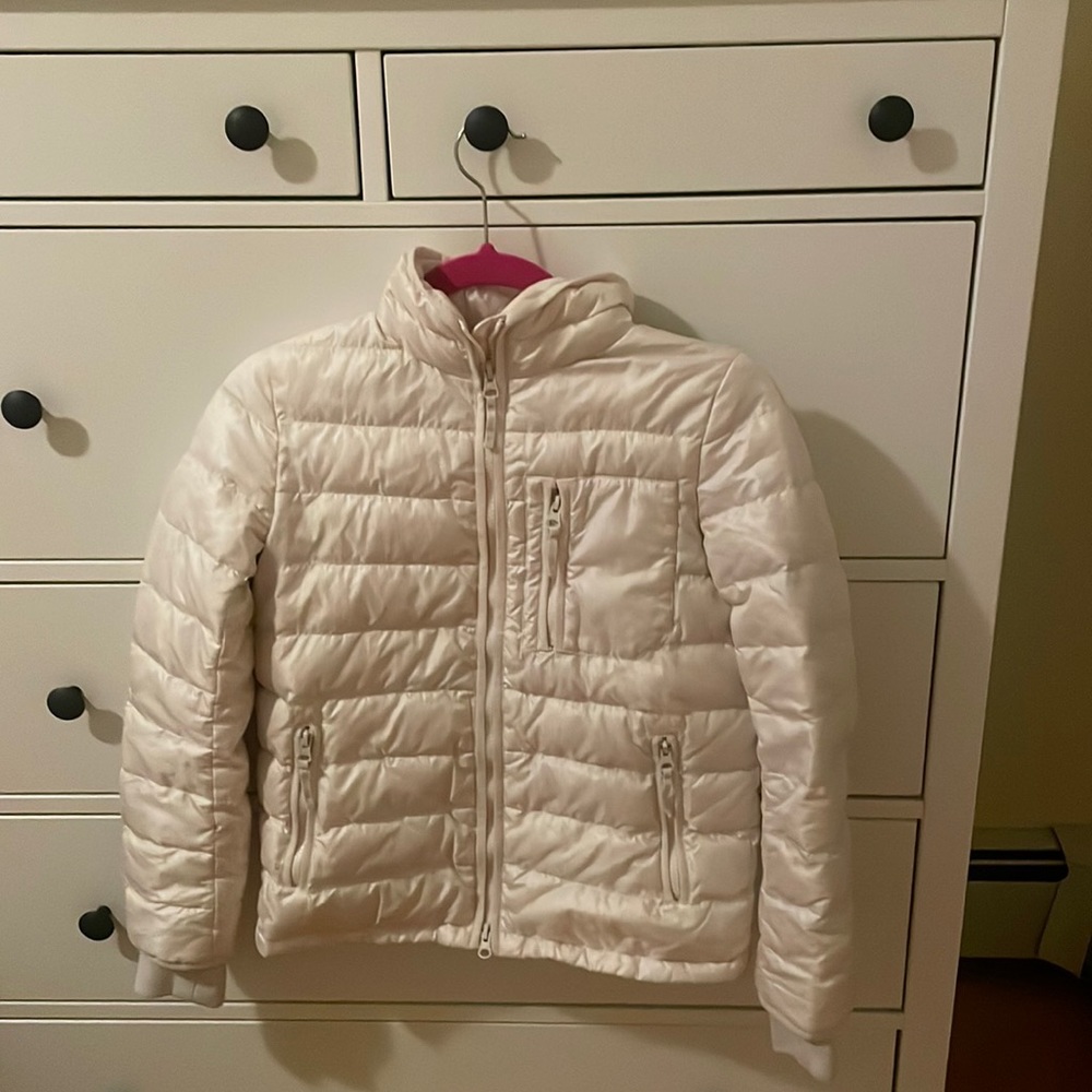 JCrew cream puffed jacket